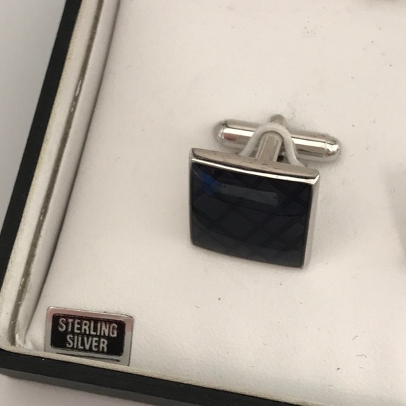 David Donahue sterling silver enamel cuff links. NWT , nice gift box - Picture 3 of 7